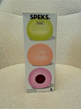 Speks Gump Memory Gel Stress Ball 3 pack - Green, Peach, Pink